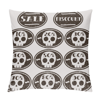 Personality Set Of Vector Sale Skull Stickers Pillow Covers