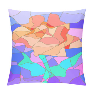 Personality  Stained Glass Rose Flower For Your Design Pillow Covers