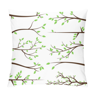 Personality  Vector Collection Of Tree Branch Silhouettes Pillow Covers