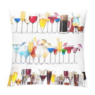 Personality  Set Of Different Alcoholic Drinks And Cocktails Pillow Covers