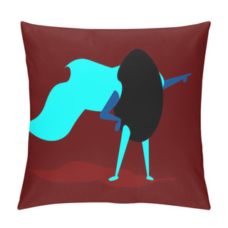Personality  Egg Super Hero Standing With Cape Pillow Covers