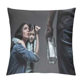 Personality  Brave Woman Showing Fist To Her Man Pillow Covers