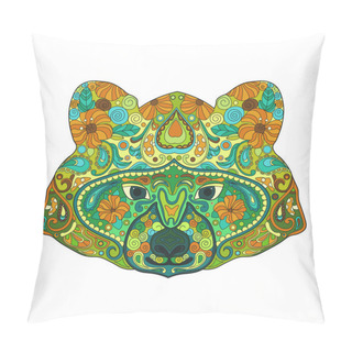 Personality  Ethnic Zentangle Ornate HandDrawn Raccoon Head. Painted Doodle Animal Head Vector Illustration. Sketch For Tattoo, Poster, Print Or T-shirt. Relaxing Coloring Book For Adult And Children. Pillow Covers