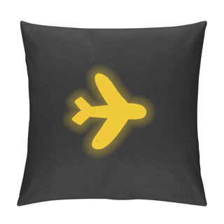 Personality  Airplane Mode Yellow Glowing Neon Icon Pillow Covers