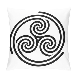 Personality  Triskelion Symbol Icon With A White Background Pillow Covers