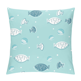 Personality  Seafood Hand Drawn Seamless Pattern Pillow Covers