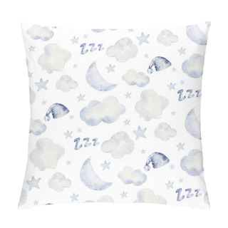 Personality  Cute Dreaming Cartoon Animal Hand Drawn Watercolor Seamless Pattern. Can Be Used For T-shirt Print, Kids Nursery Wear Fashion Design, Baby Shower Pillow Covers