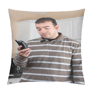 Personality  Man Holding Cordless Phone Pillow Covers