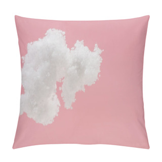 Personality  White Fluffy Cloud Made Of Cotton Wool Isolated On Pink Pillow Covers