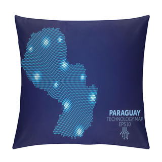 Personality  Paraguay Dotted Technology Map. Modern Data Communication Concept Pillow Covers