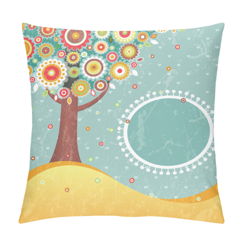 Personality  Abstract Tree With Flowers Pillow Covers