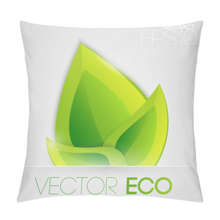 Personality  Vector Eco Leaves. Vector Illustration. Pillow Covers