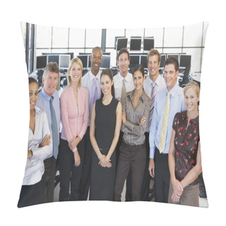 Personality Group Photo Of Stock Traders Team Pillow Covers