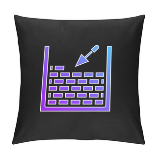 Personality  Brickwork Blue Gradient Vector Icon Pillow Covers