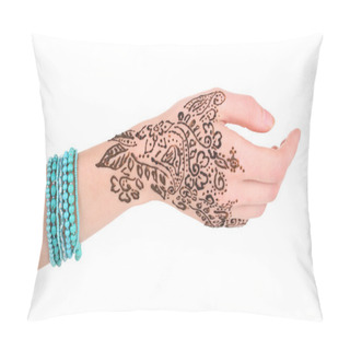 Personality  Hand Painted With Henna Pillow Covers