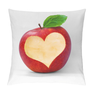 Personality  Red Apple With A Heart Shaped Cut-out. Pillow Covers