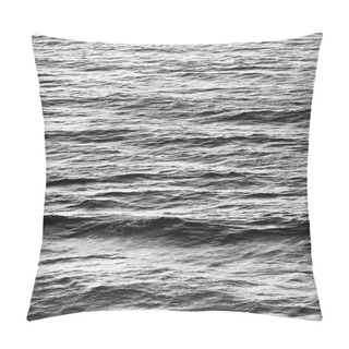 Personality  Ocean Waves With Small White Caps Background In Black And White Pillow Covers