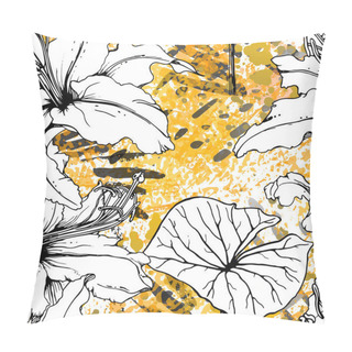 Personality  Floral Black White Pattern. Modern Watercolor Pillow Covers