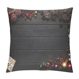 Personality  Pine Cones And Christmas Balls Pillow Covers