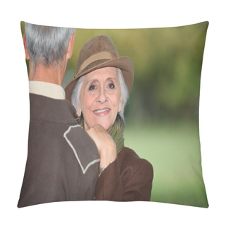 Personality  Chic Older Couple Outdoors Pillow Covers