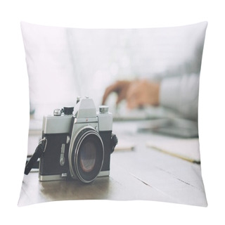 Personality  Professional Photographer And Vintage Camera  Pillow Covers