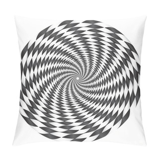 Personality  Dotted Halftone Vector Spiral Pattern Or Texture. Stipple Dot Backgrounds With Rhombus Pillow Covers