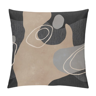 Personality  Seamless Organic Rounded Curvy Shapes On Denim Pillow Covers
