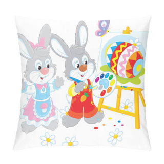 Personality  Easter Bunnies Painters Pillow Covers
