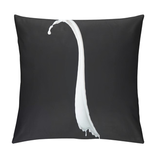 Personality  Fresh White Milk Splash Isolated On Black Pillow Covers