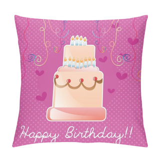 Personality  Birthday Cake Card Pillow Covers