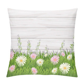 Personality  Background Design With White And Pink Flowers Pillow Covers