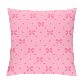 Personality  Vector Seamless Pattern With Beautiful Bows On Pink Background Pillow Covers