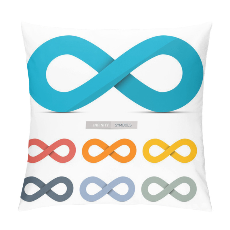 Personality  Colorful Paper Vector Infinity Symbols Set Isolated on White Background pillow covers