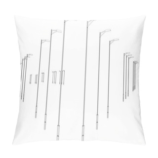 Personality  Light Poles In A Row Vector Pillow Covers