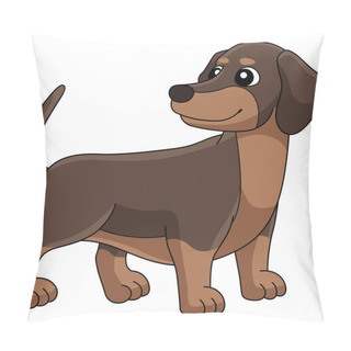Personality  This Cartoon Clipart Shows A Dachshund Illustration. Pillow Covers