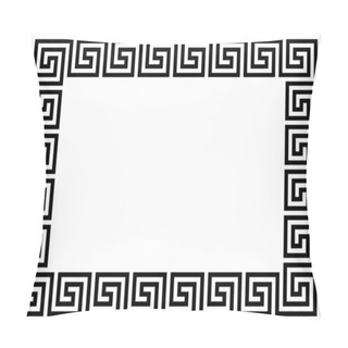 Personality  Greek Frame Ornaments, Meanders. Square Meander Border From A Repeated Greek Motif, Isolated On A White Background. Pillow Covers
