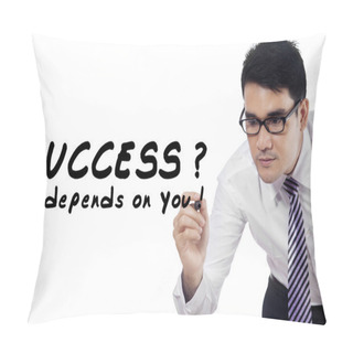 Personality  Businessman Writes Motivation Words 1 Pillow Covers