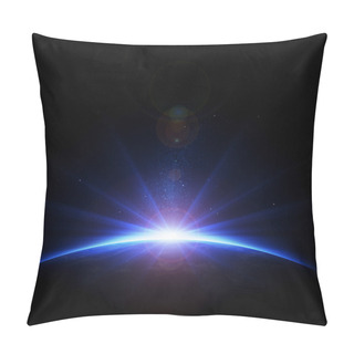 Personality  Earth Sunrise With Rays And Lens Flare Pillow Covers