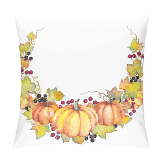 Personality  Autumn Demi Wreath With Pumpkins, Leaves And Berries. Pillow Covers