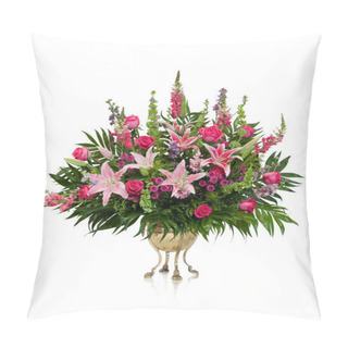 Personality  Large Flower Arrangement On White Pillow Covers