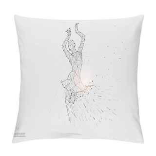 Personality  The Particles Line And Dot Of Lady Dance. Pillow Covers