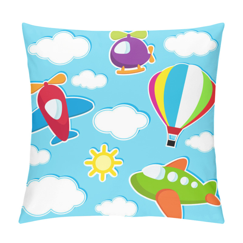 Personality  Sky with air transport stickers pillow covers