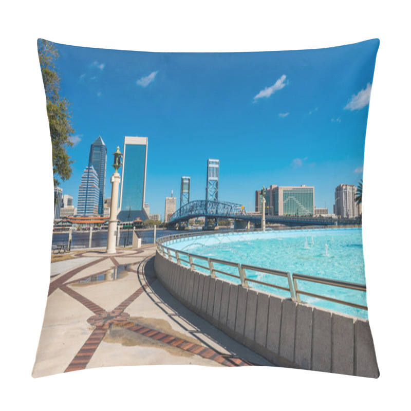 Personality  Jacksonville Skyline And Fountain, Florida Pillow Covers