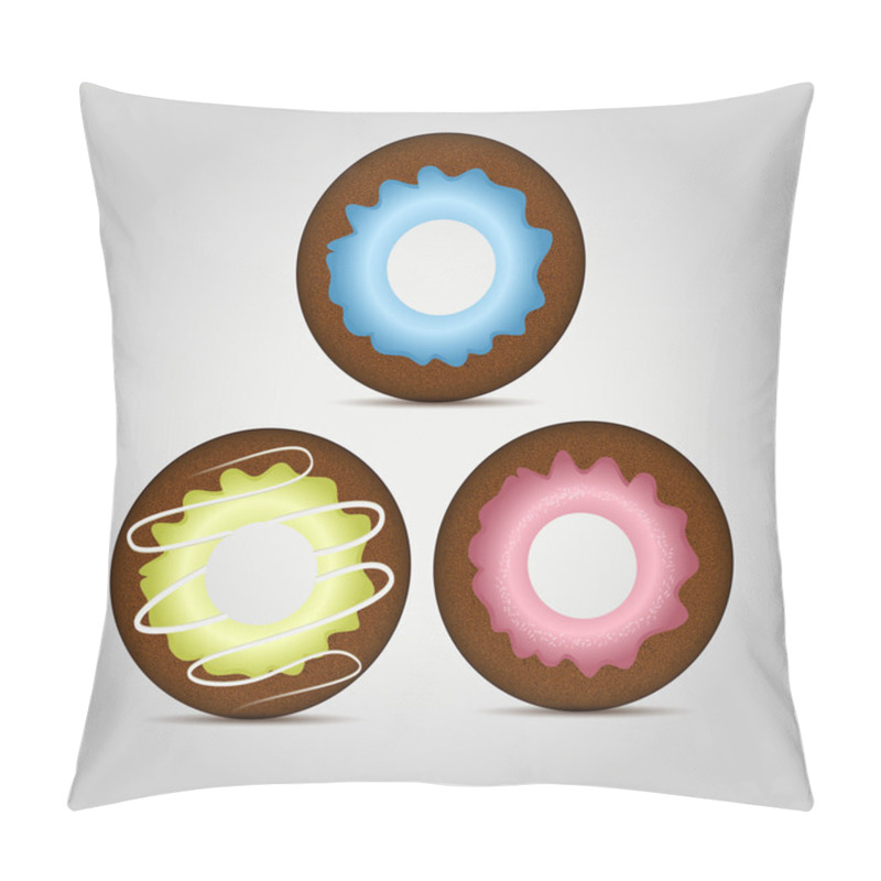 Personality  Colorful donuts. Vector design pillow covers