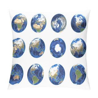Personality  Planet Earth On White Pillow Covers