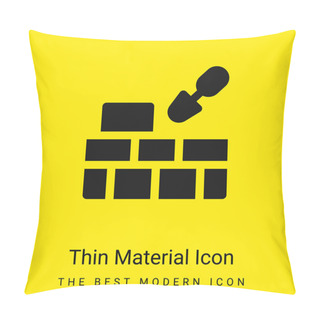 Personality  Brick Wall Minimal Bright Yellow Material Icon Pillow Covers