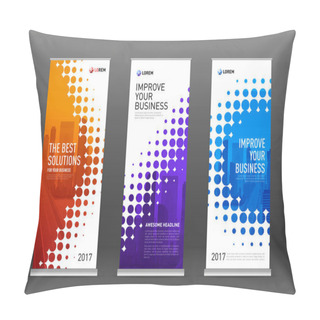 Personality  Construction Roll Up Banners Design Templates Set Pillow Covers
