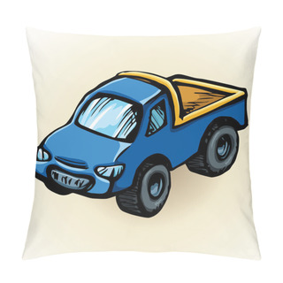 Personality  Toy Car. Vector Drawing Pillow Covers