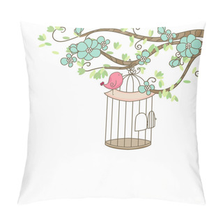 Personality Bird And Birdcage Pillow Covers