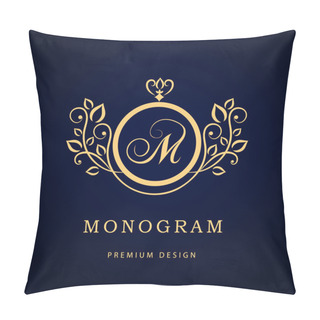 Personality  Monogram Design Elements, Graceful Template. Elegant Line Art Logo Design. Business Sign, Identity For Restaurant, Royalty, Boutique, Cafe, Hotel, Heraldic, Jewelry, Fashion, Wine. Vector Illustration Pillow Covers